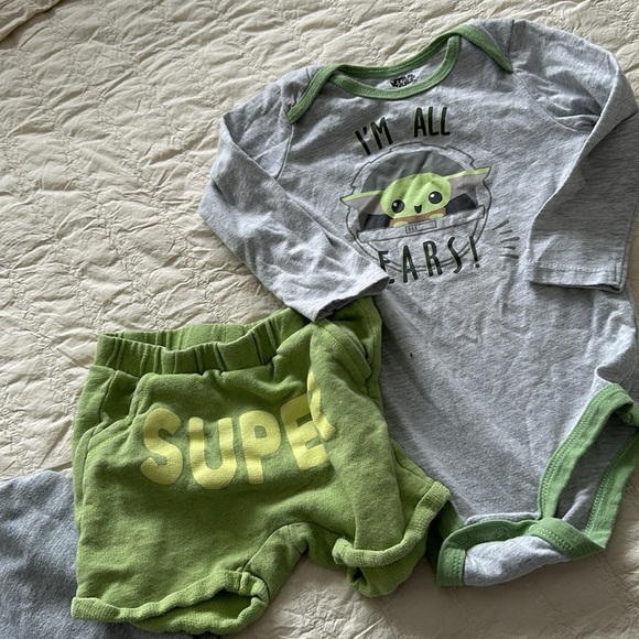 18-24m starwars onsies, Zara shorts, carters sweat pants Mandalorian - Picture 2 of 12